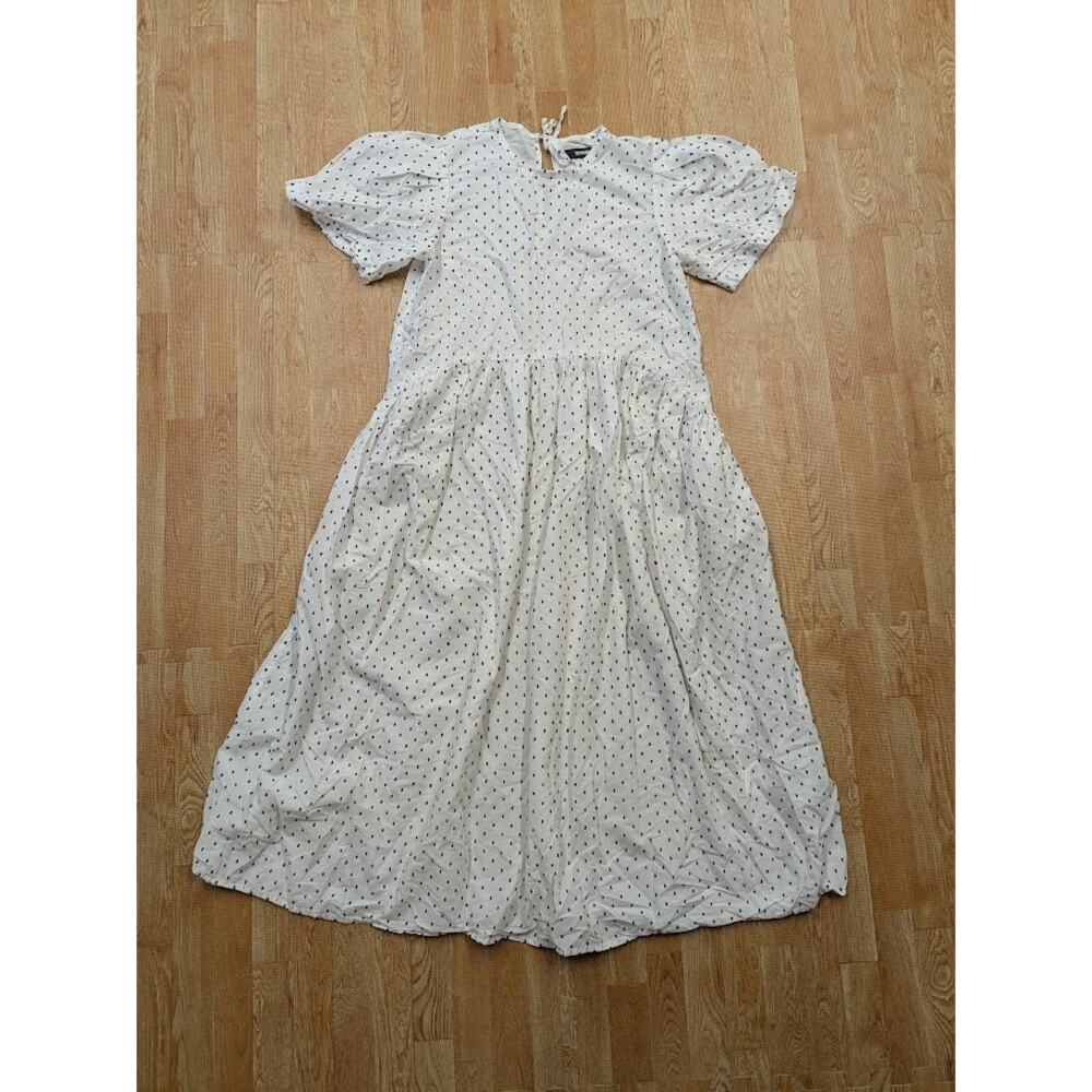 Toit Volant Spring Garden Dress White witth Black Polka Dots size M/L